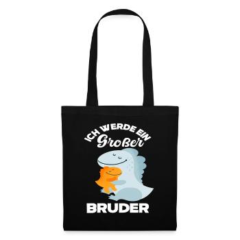 Ich Werde Großer Bruder Dinosaurier Geschenkidee - Stoffbeutel - Schwarz - Vorne