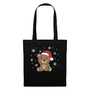 Ours Noël Hiver Animaux Ours - Sac en tissu - noir - Devant