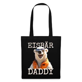Eisbär Daddy Papa Bären Dad Vatertag Süße Eisbären - Stoffbeutel - Schwarz - Vorne
