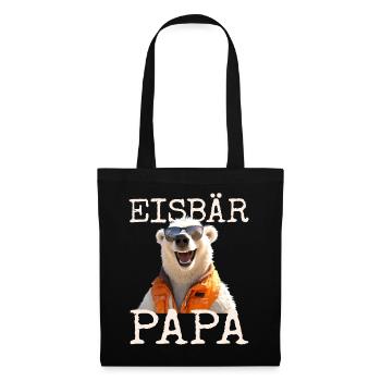Eisbär Papa Daddy Bären Dad Vatertag Süße Eisbären - Stoffbeutel - Schwarz - Vorne