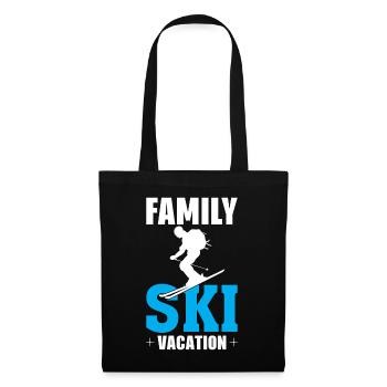 Familienski-Urlaub - Stoffbeutel - Schwarz - Vorne