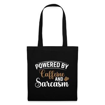 Propulsé par la caféine et le sarcasme - Sac en tissu - noir - Devant