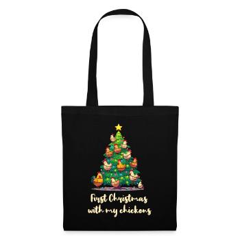 Christmas with chickens chicken owner chicken coop - Tote Bag - black - Front