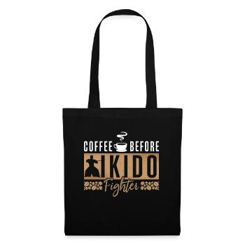 Aikido Fighter Coffee Martial Artist Coffee Lover - Stoffbeutel - Schwarz - Vorne