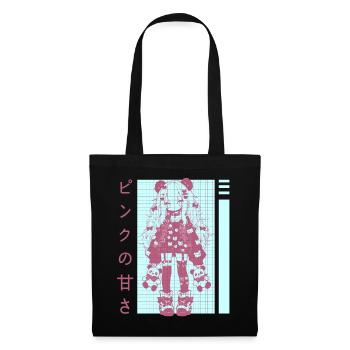 Kawaii Egirl Panda Decora Style Gothic Anime Haraj - Stoffbeutel - Schwarz - Vorne