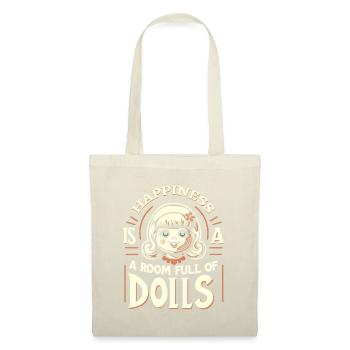 Poupée amant collection poupées Vintage porcelaine - Sac en tissu - nature - Devant