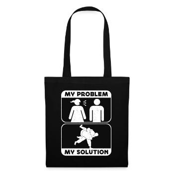 Judo Fighter My Problem My Solution Pictogram Dad - Stoffbeutel - Schwarz - Vorne