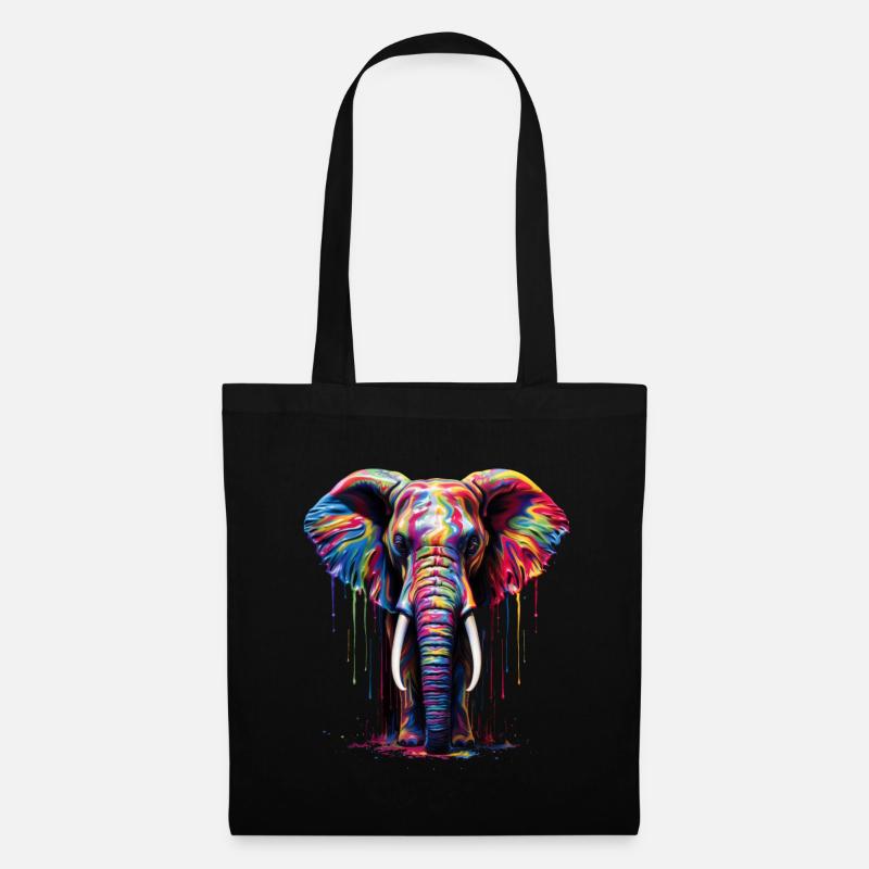 Rainbow Elephant - Stoffbeutel - Schwarz