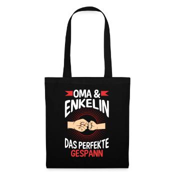 Oma Großmutter und Enkelin - Stoffbeutel - Schwarz - Vorne