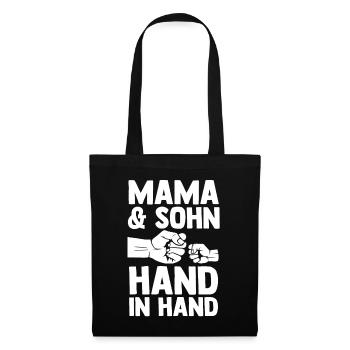 Mutter Muttertag Mama und Sohn - Stoffbeutel - Schwarz - Vorne