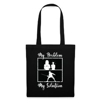 Fencer My Problem My Solution Pictogram Mom Dad - Stoffbeutel - Schwarz - Vorne