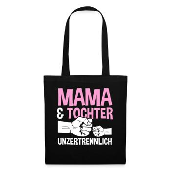 Mutter Muttertag Mama und Tochter - Stoffbeutel - Schwarz - Vorne