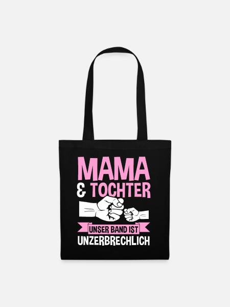 Mutter Muttertag Mama und Tochter - Stoffbeutel - Schwarz