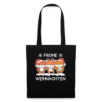 Merry Christmas Fox Christmas Eve Foxes - Tote Bag - black - Front
