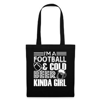 Football Football And Cold Beer Kinda Girl - Tote Bag - black - Front