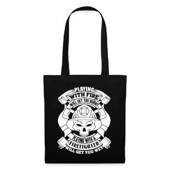 Firefighter Playing With A Firefighter - Tote Bag - black - Front
