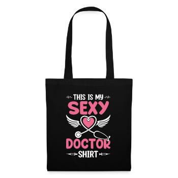 C’est ma chemise de médecin sexy - Hospital Doctor Lif - Sac en tissu - noir - Devant