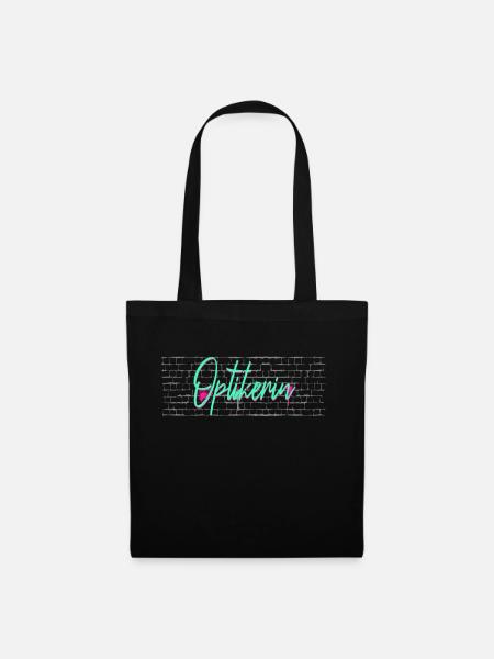 Optiker Abschluss-Geschenk Optikerin - Stoffbeutel - Schwarz