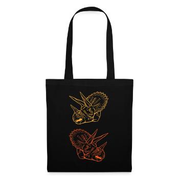 Triceratops Line Art Minimal Noir - Sac en tissu - noir - Devant