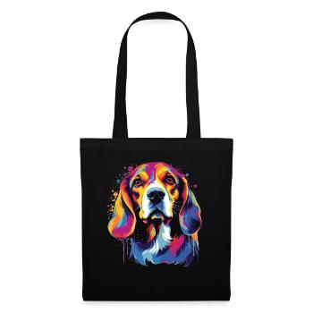 Watercolor Colorful Beagle - Tote Bag - black - Front