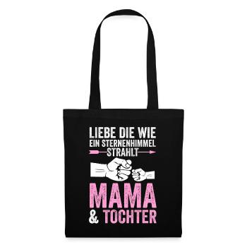 Mutter Muttertag Mama und Tochter - Stoffbeutel - Schwarz - Vorne
