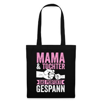 Mutter Muttertag Mama und Tochter - Stoffbeutel - Schwarz - Vorne