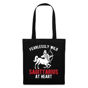 Fearlessly Wild Sagittarius at Heart Funny Zodiac - Stoffbeutel - Schwarz - Vorne