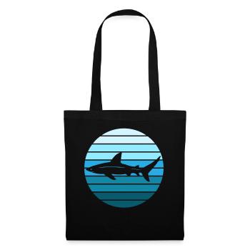 Requin Retro Sunset Surfer - Sac en tissu - noir - Devant