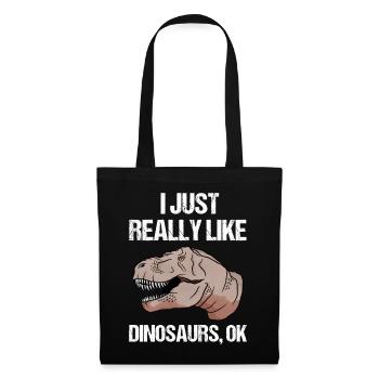 Einfach Dino-Liebe Geschenk - Stoffbeutel - Schwarz - Vorne