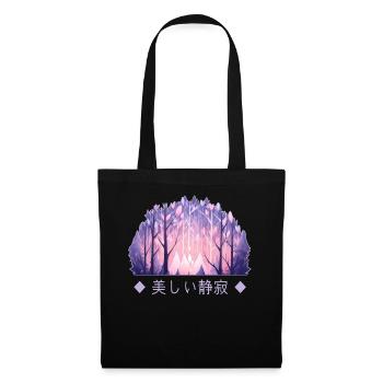 Mystical Moonlit Forest Snag Trees Enchanted Wildl - Stoffbeutel - Schwarz - Vorne