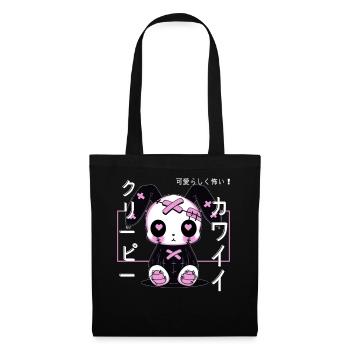 Kawaii Goth Bunny Voodoo Doll Decora Cute Creepy A - Stoffbeutel - Schwarz - Vorne