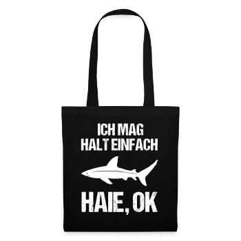 Direkt & Ehrlich Hai-Liebe Pur - Stoffbeutel - Schwarz - Vorne