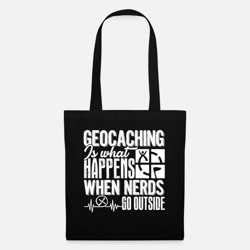 Geocaching Happens When Nerds Go Outside - Tote Bag - black
