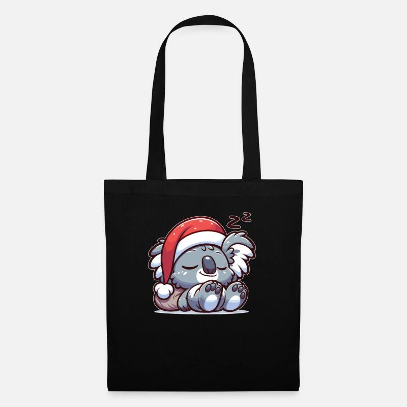 Weihnachtsmütze Weihnachten Lichterkette - Stoffbeutel - Schwarz
