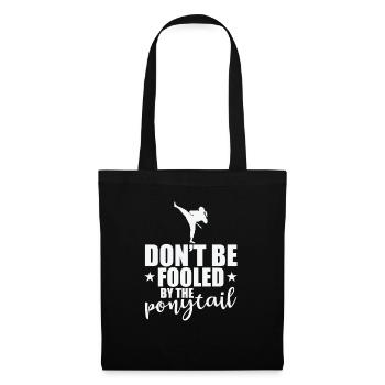 Ne vous laissez pas berner par le taekwondo à queue de cheval - Sac en tissu - noir - Devant