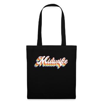 Nurse Midwife Birth Worker Retro - Stoffbeutel - Schwarz - Vorne