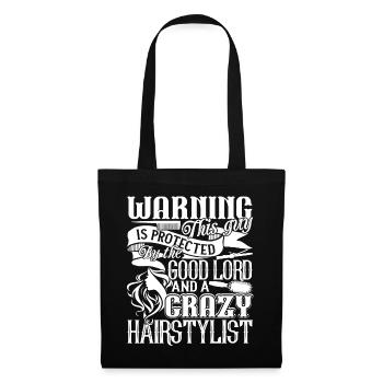 Hair Stylist Protected By A Crazy Hair Stylist - Tote Bag - black - Front
