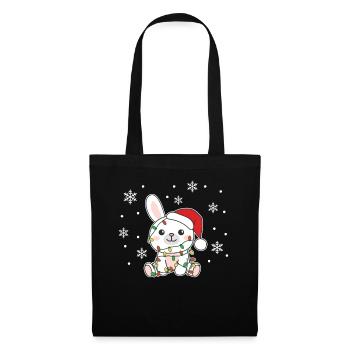 Lapin, Noël, Hiver, Animaux, Lapins - Sac en tissu - noir - Devant