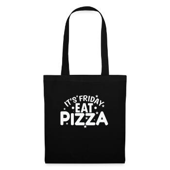 C’est vendredi Mangez de la pizza, du salami et du fromage - Sac en tissu - noir - Devant