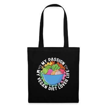 Végétalien Amoureux du régime Ma passion Mon véganisme Sans viande - Sac en tissu - noir - Devant