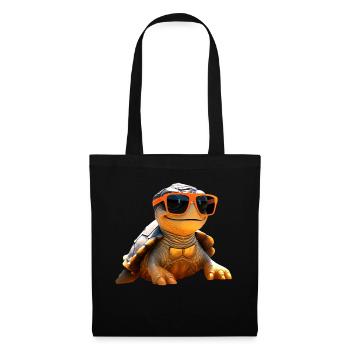 Schildkröte Reptilien Fans Liebe Süße Schildkröten - Stoffbeutel - Schwarz - Vorne