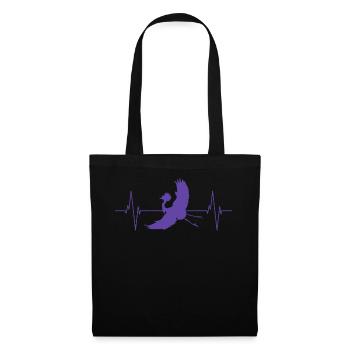 Crane Silhouette Heartbeat Bird Lover - Tote Bag - black - Front