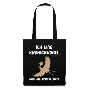 Kranichvögel & Drei Leute Fanliebe - Stoffbeutel - Schwarz - Vorne