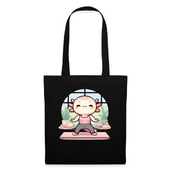 Yogalotl Entspannung Sport Yoga Axolotl - Stoffbeutel - Schwarz - Vorne