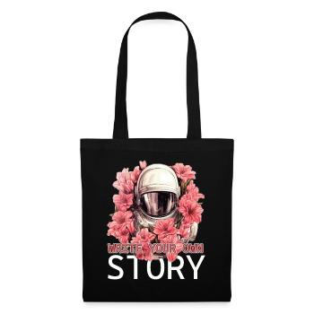 Floral Astronaut Space Lover Self Love Positivity - Stoffbeutel - Schwarz - Vorne