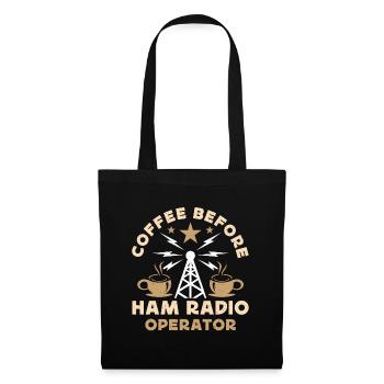 Ham Radio Operator Coffee Operator Coffee Lover - Stoffbeutel - Schwarz - Vorne