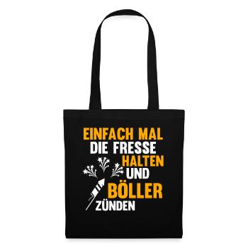 Neujahr Feuerwerk Böller Silvester - Stoffbeutel - Schwarz - Vorne