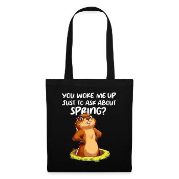 Jour de la marmotte Printemps Ombre Drôle - Sac en tissu - noir - Devant