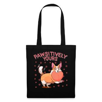 Valentines Day Shirt, Pawsitively Yours Cute - Tote Bag - black - Front