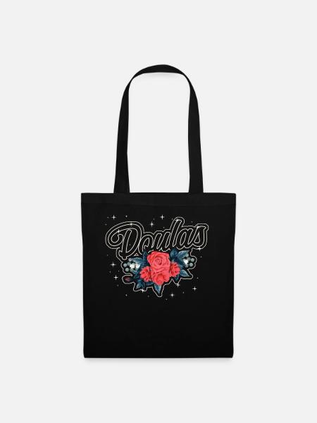Doula Birth Worker Roses Flower - Stoffbeutel - Schwarz